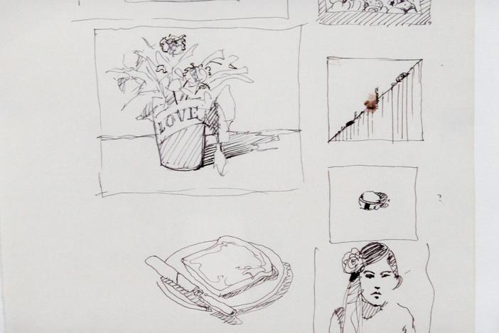 Appraisal: 1990 Wayne Thiebaud Pen & Ink Drawing, from ROADSHOW's Special: Greatest Gifts.