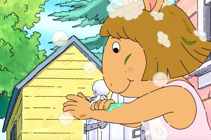 Sing along with Buster to this hand washing song.