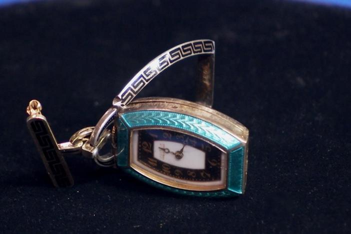 Appraisal: Art Deco Enamel Pendant Watch, ca. 1920