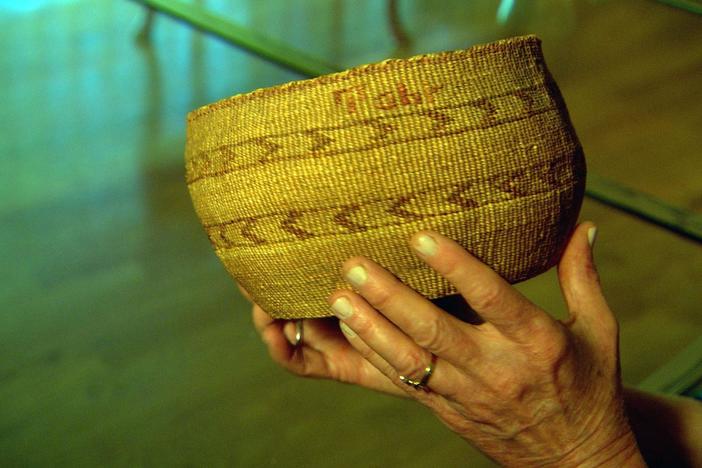 What tales does this basket weave of the heroism of an American-Indian woman?