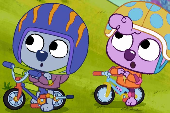 Zeke transforms into The Mighty Zeke! / The Wombats design a gift for the baby fish.