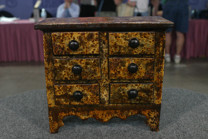 Appraisal: Miniature Redware Chest, ca. 1840, in Vintage Oklahoma City.