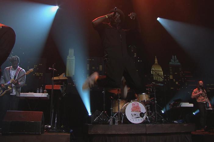 TV on the Radio perform their song "Lazerray" from the album Seeds. 