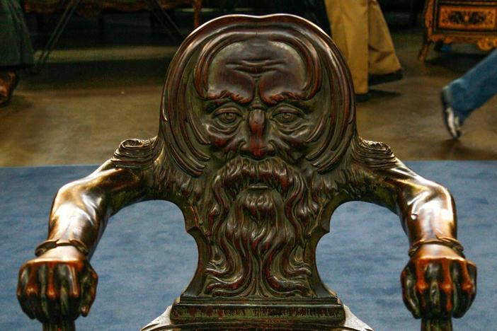 Appraisal: Mahogany Green Man Chair, ca. 1890