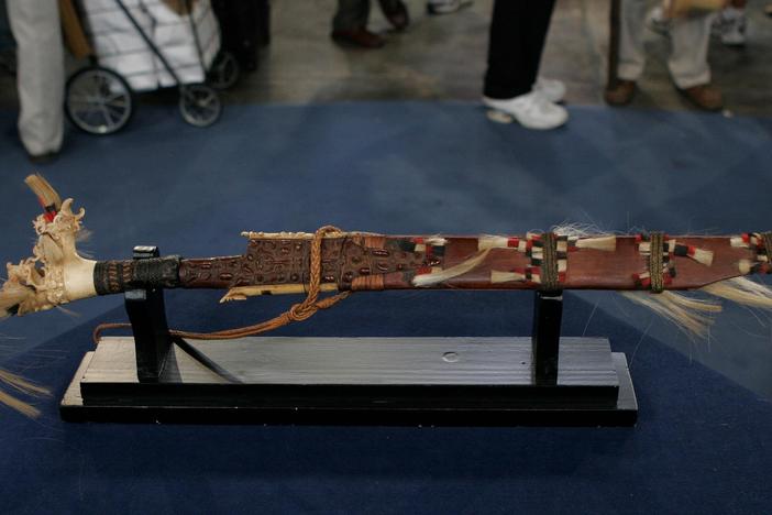 Appraisal: Dyak Sword & Rattan Knife, ca. 1875