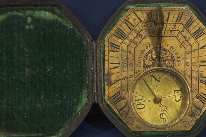 Appraisal: French Brass Pocket Sundial with Compass, ca. 1700