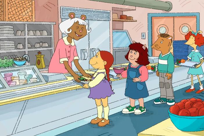 Muffy thinks her friends don’t need her. /Arthur thinks Mrs. MacGrady is treated unfairly.