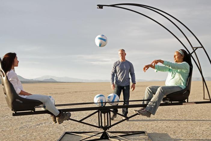 Can three volunteers to measure the solar system and universe to find out where we are?