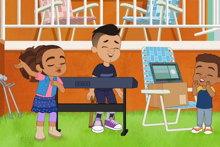 Eddie struggles to record a song for his music class, so Alma and Junior offer to help.