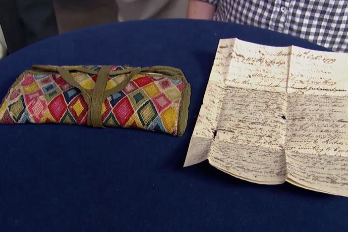 Appraisal: Men's Needlework Wallet, ca. 1775, from Junk in the Trunk 4, Part 1.