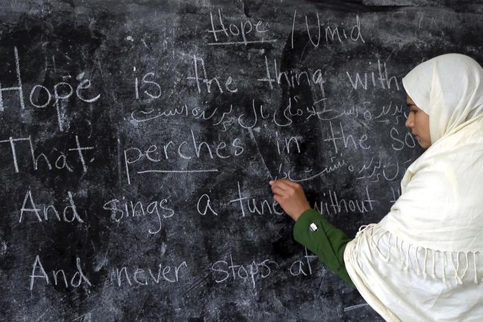 Inside the very first girls' school in a small Afghan village.