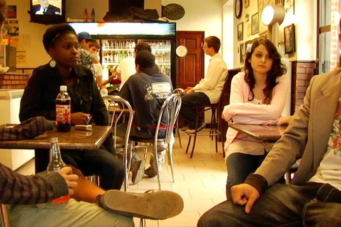 Avery meets up with friends and describes her new high school.