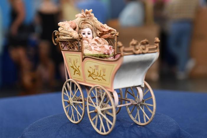 Appraisal: Miniature Märklin Carriage & German Doll, from Virginia Beach.