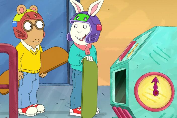 Arthur, Buster, and Ladonna travel into the future and go to the hover park for some fun!