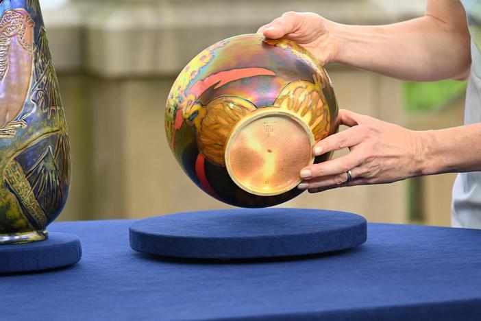 Appraisal: Zsolnay Eosin Vase & Bowl, ca. 1900