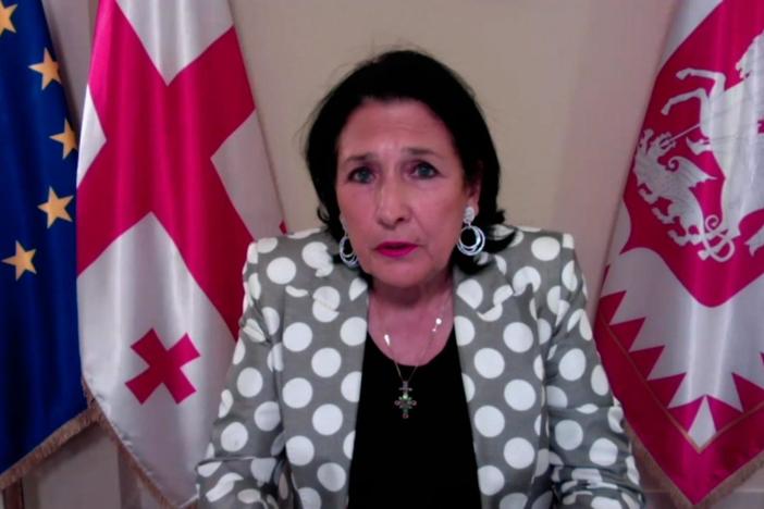 Georgia's president discusses the war in Ukraine.
