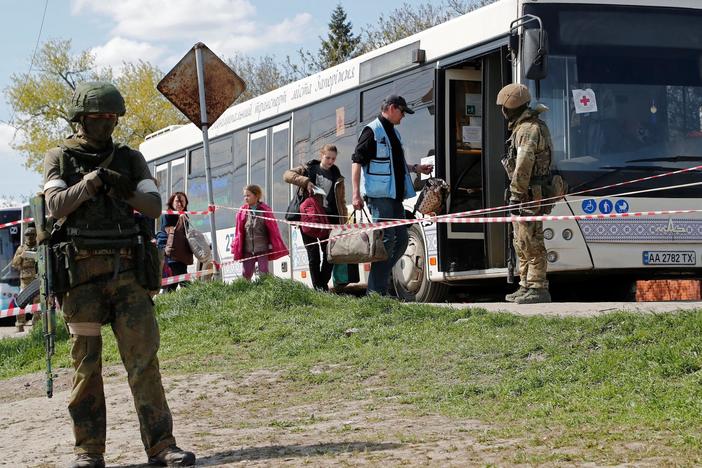 Pelosi pledges U.S. support in Ukraine visit as evacuations begin in war-torn Mariupol