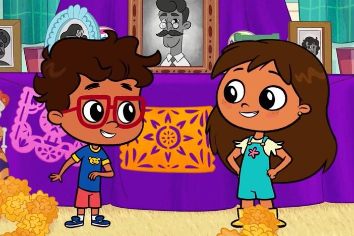 Rosie and Javi make a Catrina Doll