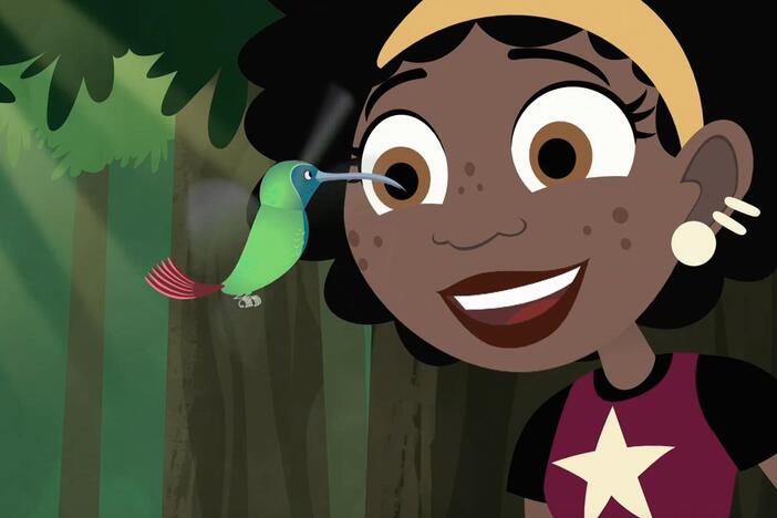The gang discovers how hummingbirds are able to move so freely through the air.