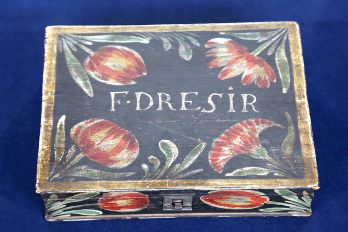 Appraisal: Painted "Bucher" Box, ca. 1800, in Harrisburg Hour 3.