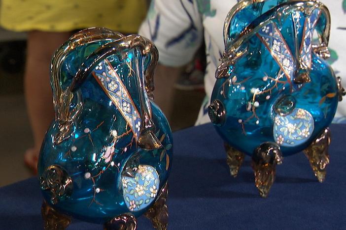Appraisal: Auguste Jean Glass Vases, ca. 1870, from Fort Worth Hour 3.
