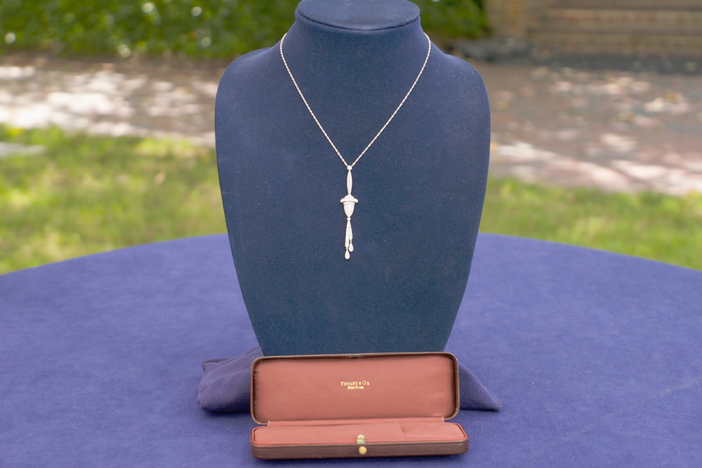 Appraisal: Platinum & Diamond Lavalier Necklace, ca. 1920