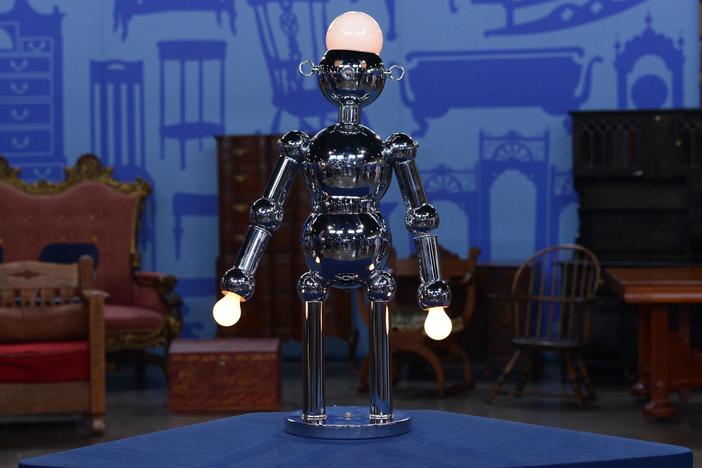 Appraisal: Torino Chrome Robot Lamp, ca. 1979
