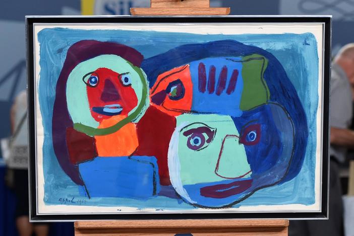 Appraisal: 1967 Karel Appel Acrylic on Paper, from Spokane Hour 2.