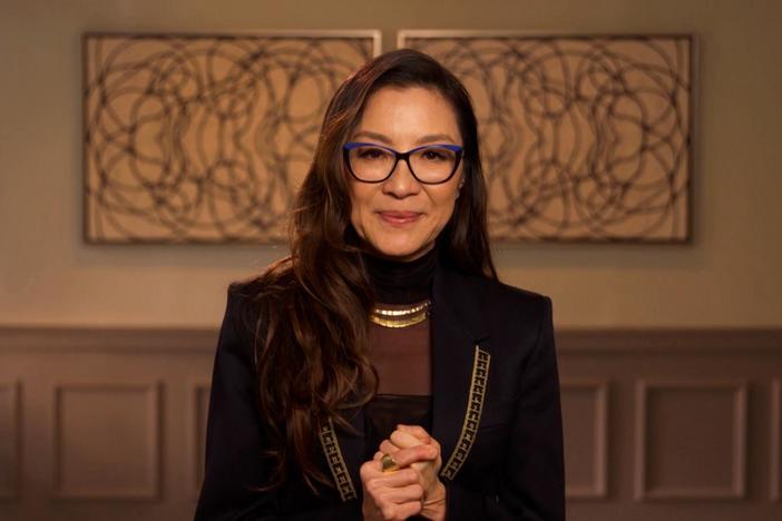 Michelle Yeoh wins the Movies for Grownups Award for Best Actress.
