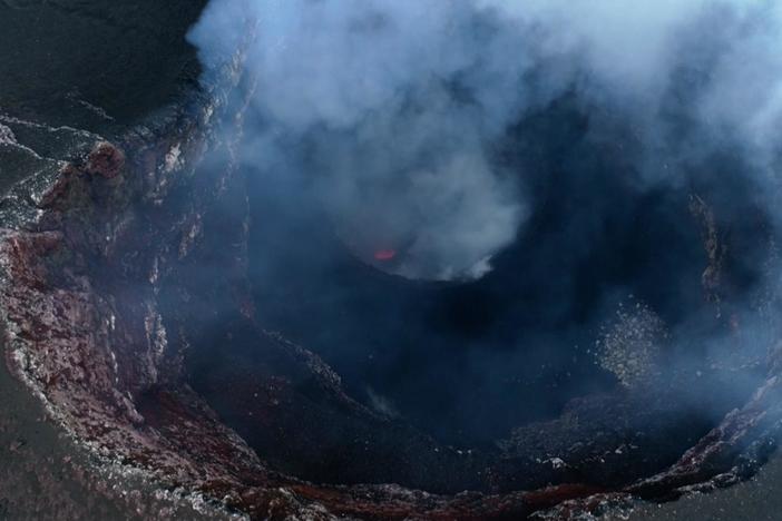 Volcanologists visit Tofua to study the volcano’s activity.