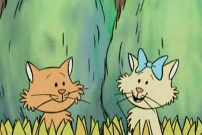 Clifford, Cleo & T-Bone try to keep the kittens under control in Mr. Bleakman's yard.