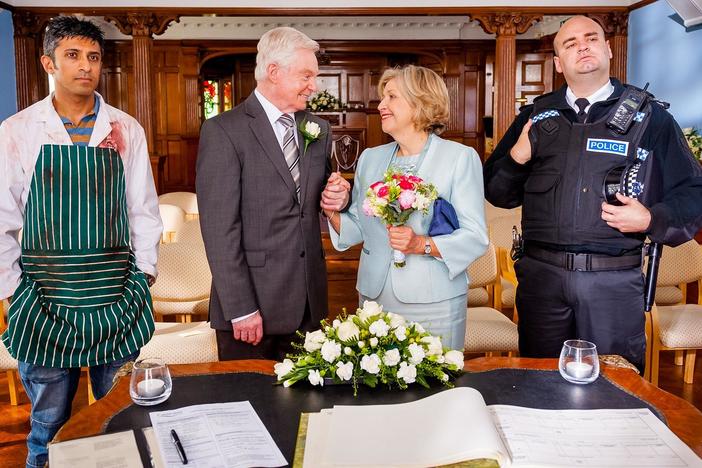 Find out why Alan and Celia’s first day as husband and wife is filled with tension.