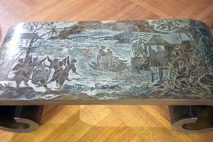 Appraisal: Philip & Kelvin LaVerne Table, ca. 1982, from Newport, Part 2.