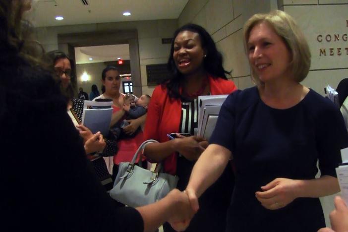 Sen. Gillibrand & Rep. DeLauro spoke in support of paid leave at the Best for Babies event