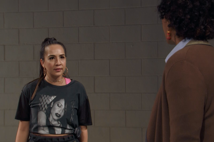 Heather Velazquez plays a fiery young Latina student.