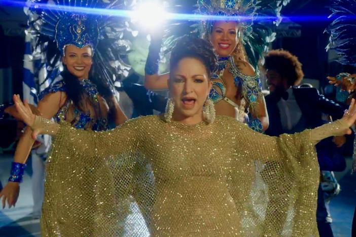 Gloria Estefan discusses and performs Miami Sound Machine's first hit single, "Conga."