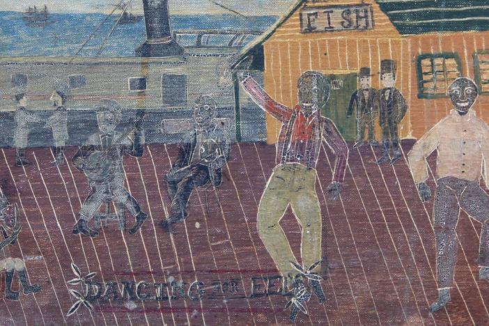 Appraisal: "Dancing for Eels" Oil Painting, ca. 1885 from Washington, DC Hour 1