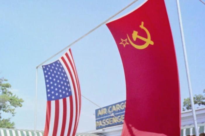 To ease Cold War tensions, Pres. Eisenhower invited Soviet Premier Khrushchev to America. 