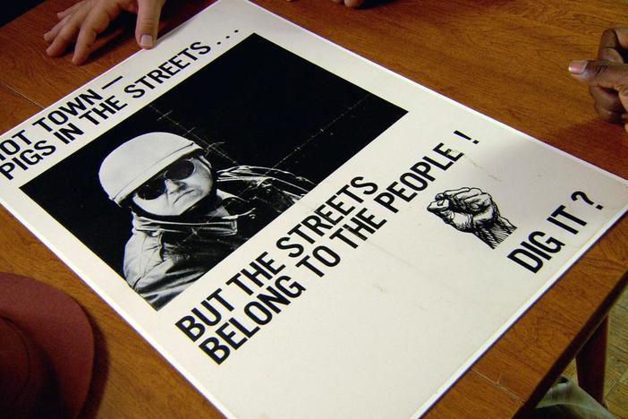 What role did this striking poster play in the explosive events of 1960s America?