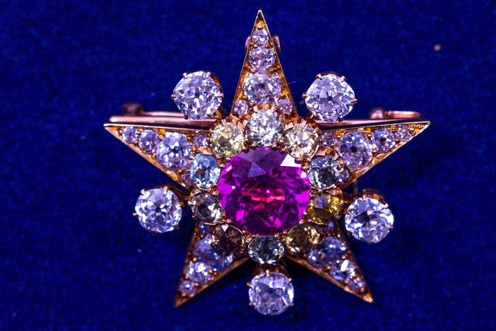 Appraisal: Sapphire & Diamond Star Brooch, ca. 1880