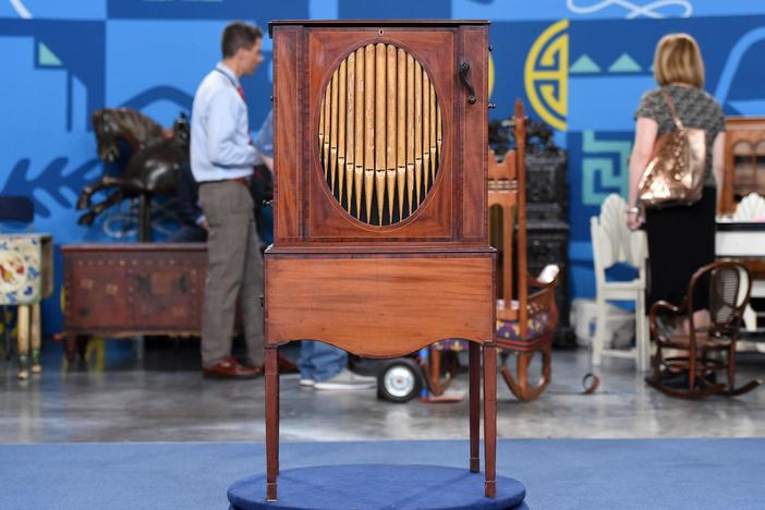 Appraisal: Georgian III Mahogany Barrel Organ, ca. 1783, from Cleveland Hr 3.