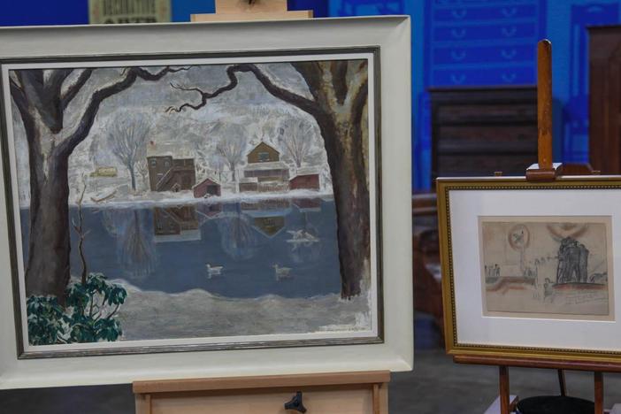 Appraisal: 1930 - 1938 Wood & Curry Oil Paintings with Sketch