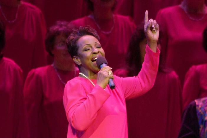 “Sweet Little Jesus Boy,” featuring Gladys Knight, accompanied by the Tabernacle Choir.