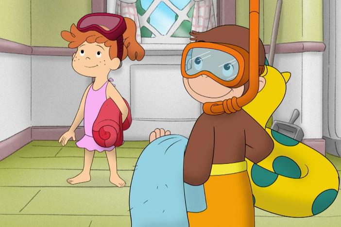 How is the Man with the Yellow Hat standing on water? / George grows an indoor garden.