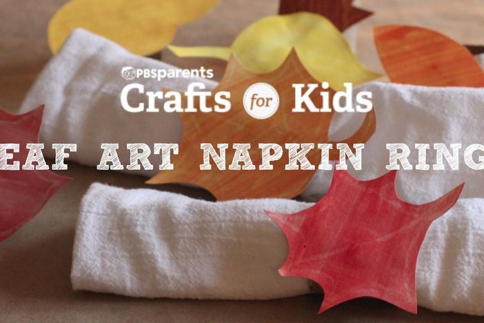 Turn some index cards and a paper towel roll into Leaf Art Napkin Rings this Thanksgiving!