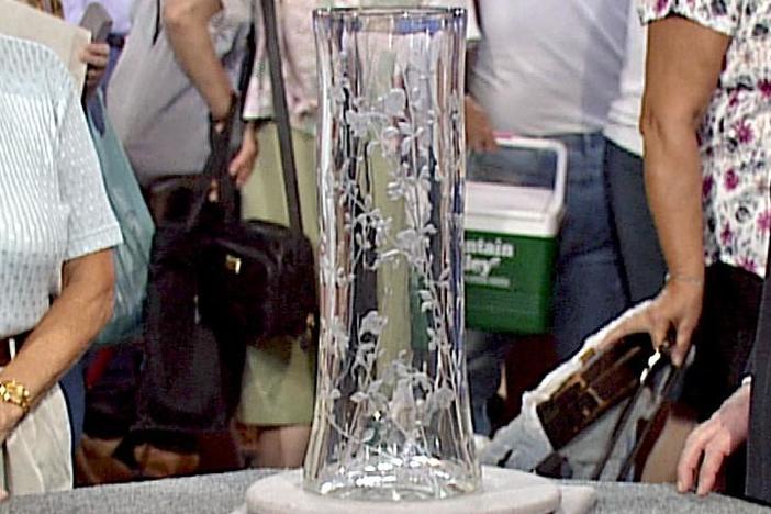 Appraisal: Russian Engraved Crystal Vase, from Vintage Tampa.