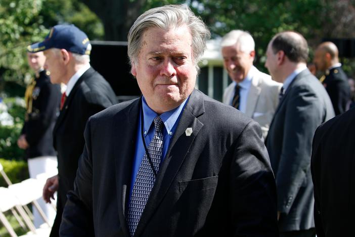 President Donald Trump takes aim at Steve Bannon on Twitter, saying he “lost his mind."