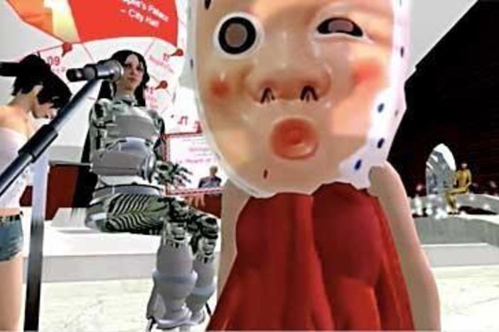 Cao Fei reflects on the behavior of avatars in the digital environment and virtual worlds.