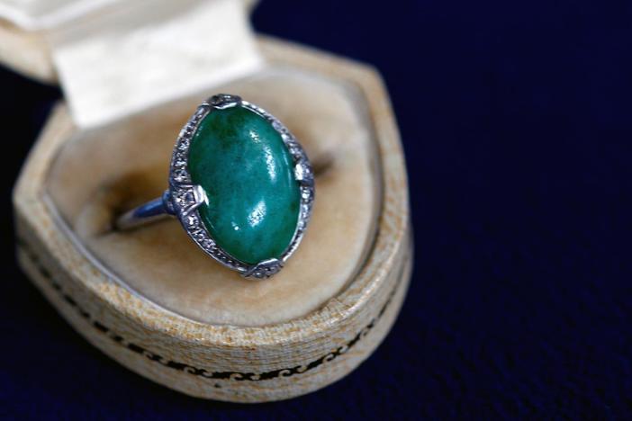 Appraisal: 1938 Granat Brothers Jade & Diamond Ring, from Tulsa Hour 1