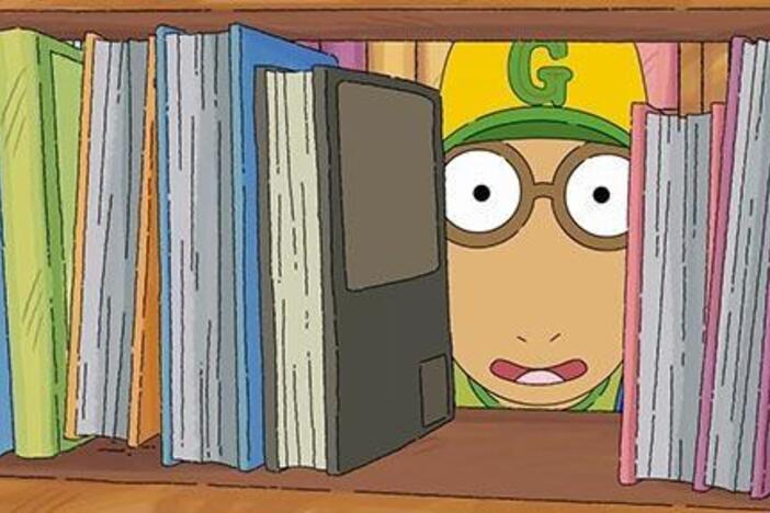 Arthur attempts to dodge his friends at the library after winning free concert tickets.